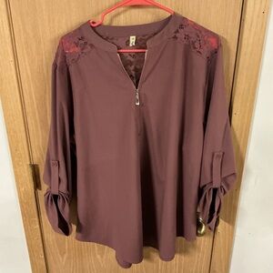Chic Mauve Lace Women's Blouse